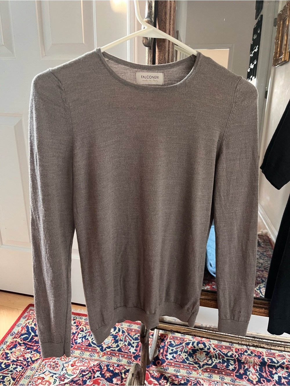 Bundle! Cashmere Old Money Dark Gray Top S & Wool Long Sleeve Taupe top M - Picture 5 of 7